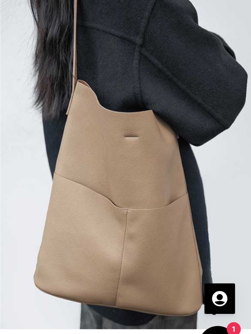 OAK + FORT Tan Leather Tote Shoulder Bag